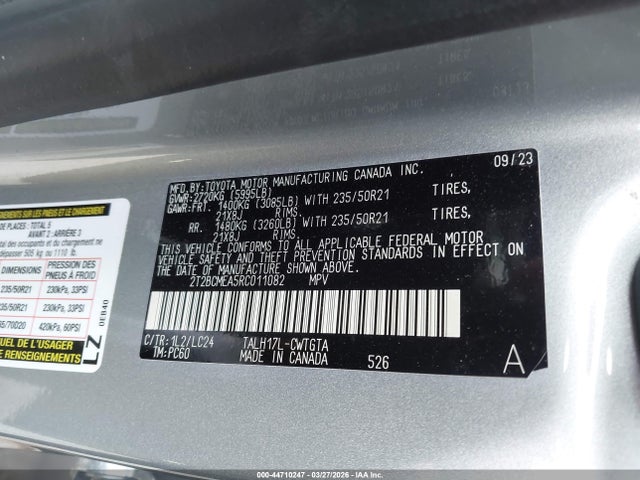 44710247 :رقم المزاد ، 2T2BCMEA5RC011082 vin ، 2024 Lexus Rx 500h F Sport Performance مزاد بيع