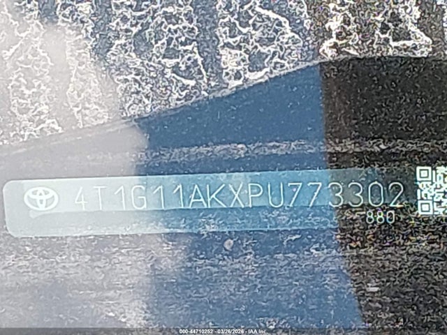2023 Toyota Camry Se მანქანა იყიდება აუქციონზე, vin: 4T1G11AKXPU773302, აუქციონის ნომერი: 44710252