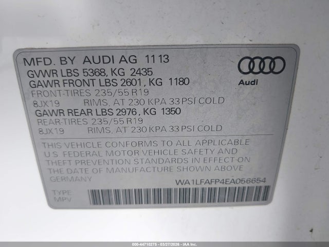2014 AUDI Q5 WA1LFAFP4EA056654 Photo 8