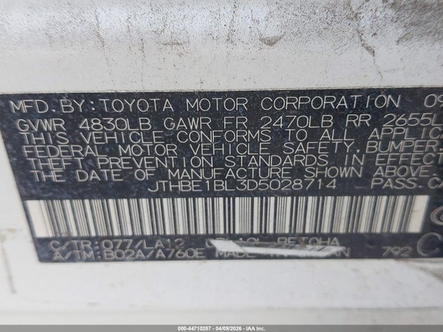 Продажа на аукционе авто 2013 Lexus Gs 350, vin: JTHBE1BL3D5028714, номер лота: 44710287