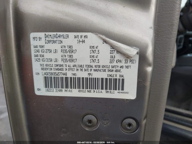 2005 JEEP LIBERTY 1J4GK58K85W577448 Photo 8
