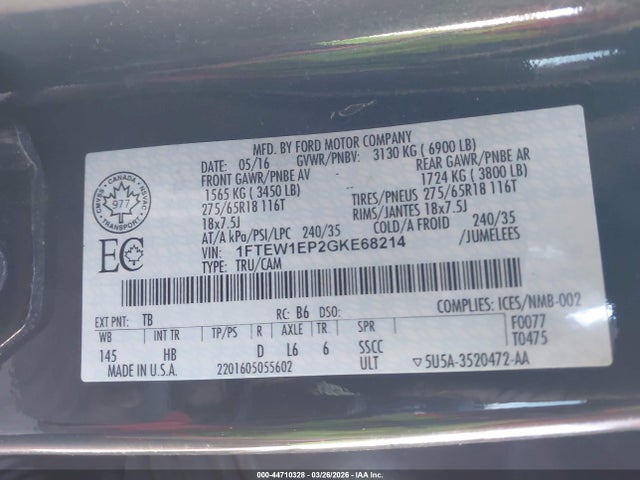 2016 FORD F-150 1FTEW1EP2GKE68214 Photo 8