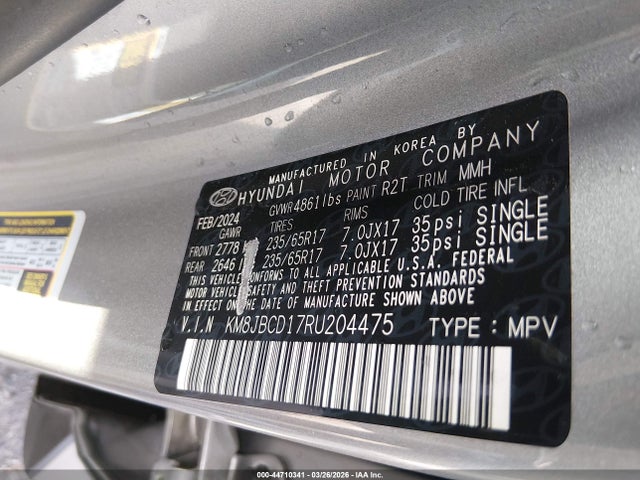 KM8JBCD17RU204475 Hyundai Tucson Hybrid Blue