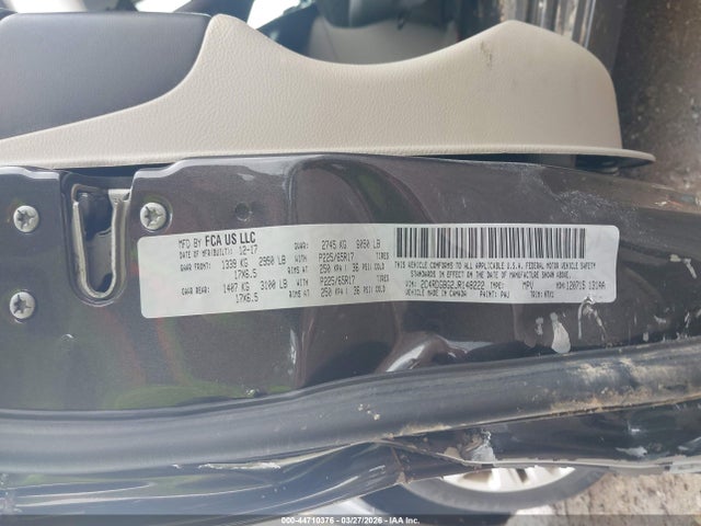 Aukcja sprzedaży 2018 Dodge Grand Caravan Se, vin: 2C4RDGBG2JR148222, numer aukcji: 44710376