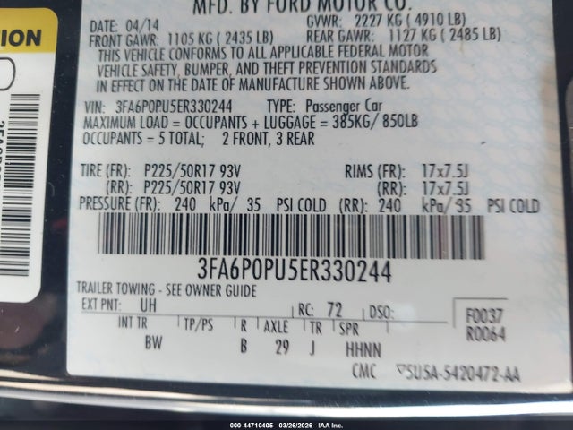 2014 FORD FUSION ENERGI 3FA6P0PU5ER330244 Photo 8