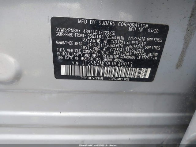 JF2SKAMC9LH549913 Subaru Forester Sport