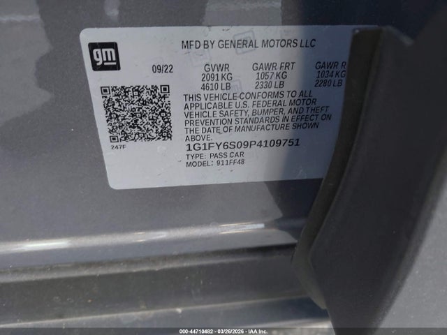 1G1FY6S09P4109751 Chevrolet Bolt Euv Fwd Lt