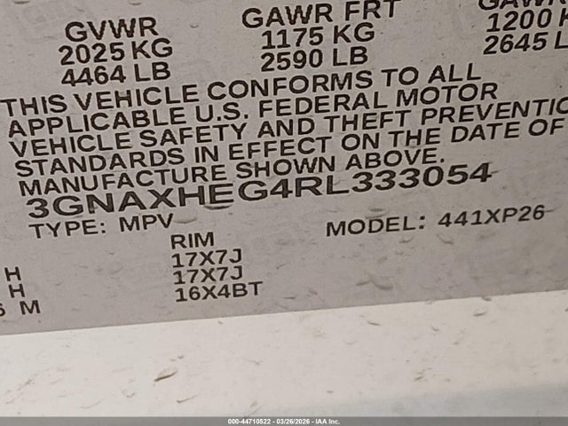 3GNAXHEG4RL333054 Chevrolet Equinox Fwd Ls