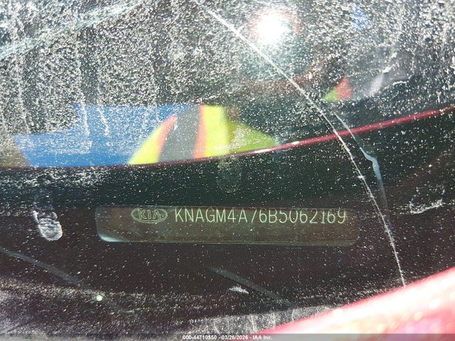 2011 Kia Optima Lx მანქანა იყიდება აუქციონზე, vin: KNAGM4A76B5062169, აუქციონის ნომერი: 44710550