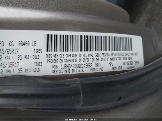 2006 JEEP COMMANDER 1J8HG48K66C149668 Photo 8