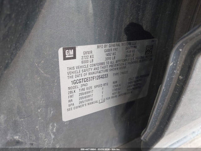 1GCGTCE37F1264233 Chevrolet Colorado Z71
