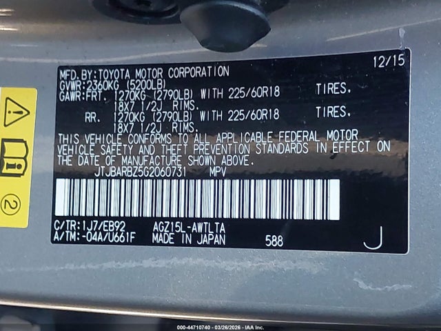 JTJBARBZ5G2060731 Lexus Nx 200t F Sport