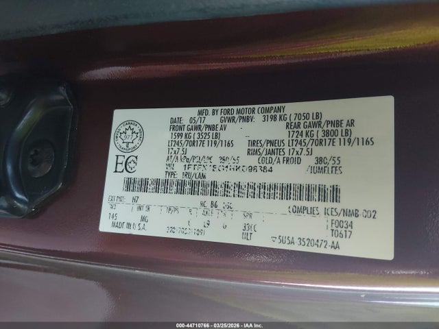 2017 FORD F-150 1FTFX1EG1HKD98384 Photo 8