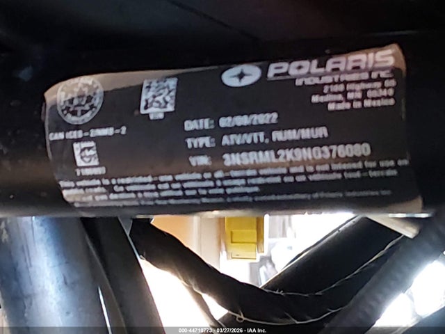 2022 POLARIS RZR 3NSRML2K9NG376080 Photo 9