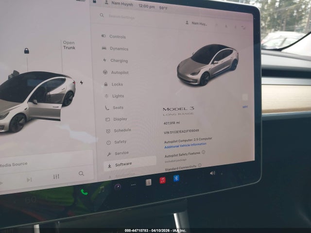 44710783 :رقم المزاد ، 5YJ3E1EA2JF109049 vin ، 2018 Tesla Model 3 Long Range/mid Range مزاد بيع