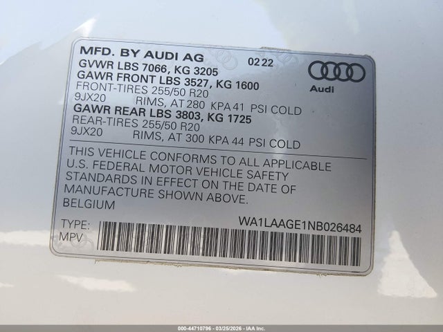 2022 AUDI E-TRON WA1LAAGE1NB026484 Photo 8
