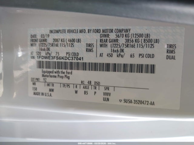 Thor Freedom Elite 2019 1FDWE3FS6KDC37041 Image 8