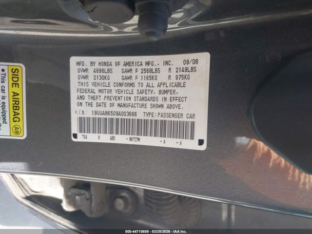 Продаж на аукціоні авто 2009 Acura Tl 3.5, vin: 19UUA86509A003666, номер лоту: 44710889