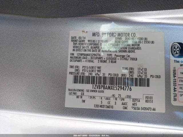 Aukcja sprzedaży 2014 Ford Mustang V6, vin: 1ZVBP8AMXE5294776, numer aukcji: 44710890