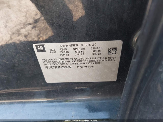 Chevrolet MALIBU 1LT 2014 1G11C5SL9EF270602 Image 9