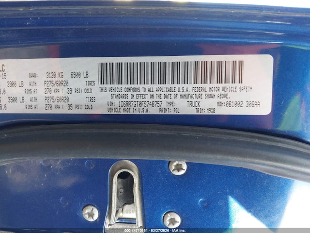 Aukcja sprzedaży 2015 Ram 1500 Big Horn, vin: 1C6RR7GT0FS748757, numer aukcji: 44710951