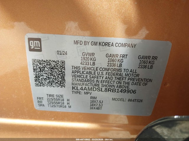 Продажа на аукционе авто 2024 Buick Encore Gx Sport Touring Fwd, vin: KL4AMDSL8RB149906, номер лота: 44710952