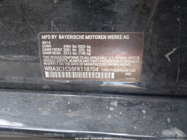 Продаж на аукціоні авто 2015 Bmw 328i, vin: WBA3C1C55FK118704, номер лоту: 44710953