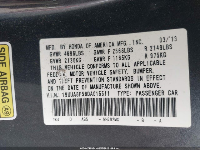 Продажа на аукционе авто 2013 Acura Tl 3.5, vin: 19UUA8F58DA015511, номер лота: 44710954