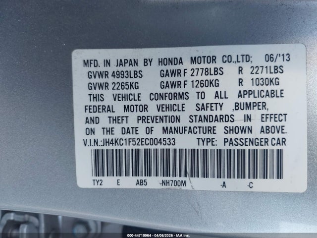 Aukcja sprzedaży 2014 Acura Rlx, vin: JH4KC1F52EC004533, numer aukcji: 44710964