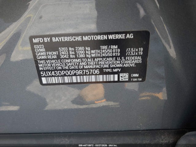 2023 BMW X3 5UX43DP00P9R75706 Photo 8
