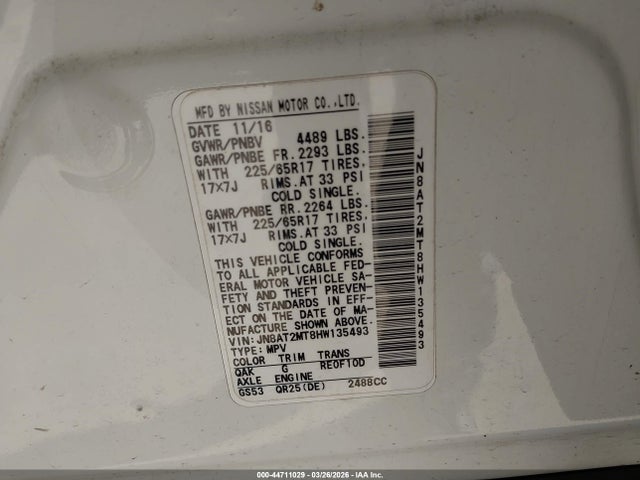 2017 NISSAN ROGUE JN8AT2MT8HW135493 Photo 8