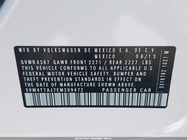 2014 VOLKSWAGEN JETTA 3VW4T7AJ7EM209472 Photo 8
