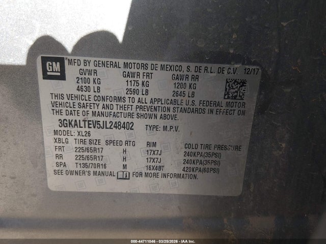 3GKALTEV5JL248402 GMC Terrain Sle