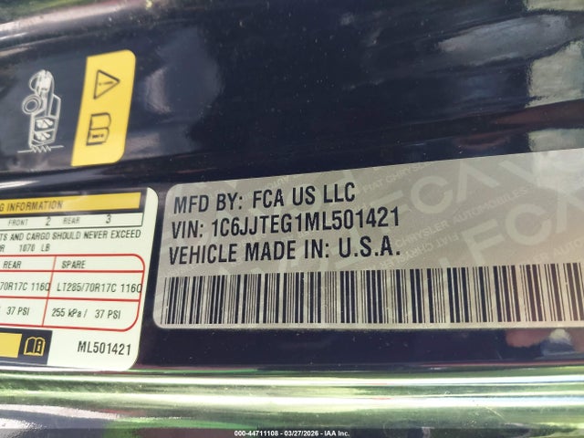1C6JJTEG1ML501421 Jeep Gladiator Mojave 4x4