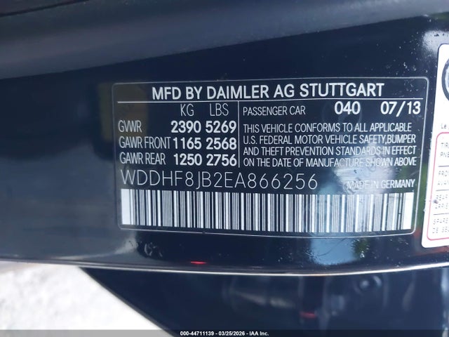2014 Mercedes-benz E 350 4matic მანქანა იყიდება აუქციონზე, vin: WDDHF8JB2EA866256, აუქციონის ნომერი: 44711139