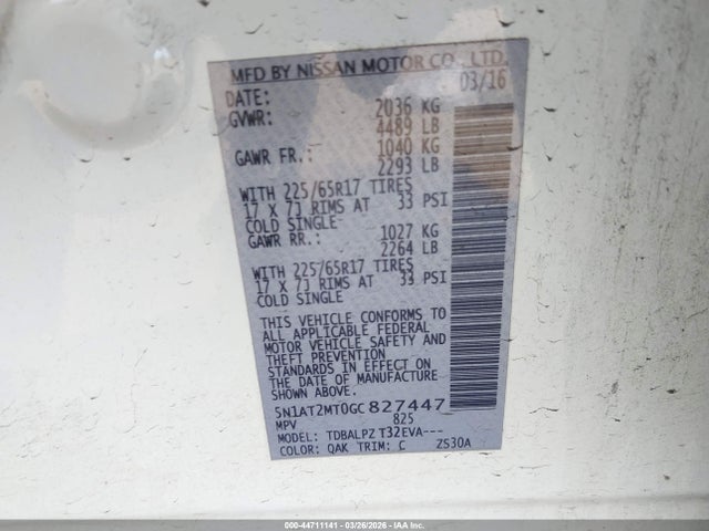 Nissan ROGUE S 2016 5N1AT2MT0GC827447 Image 9