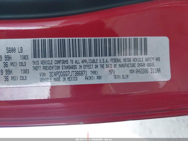 2018 DODGE JOURNEY 3C4PDDGG7JT386871 Photo 8