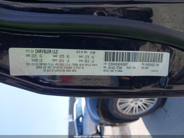 44711187 :رقم المزاد ، 2C3KA43D69H528957 vin ، 2009 Chrysler 300 Lx مزاد بيع