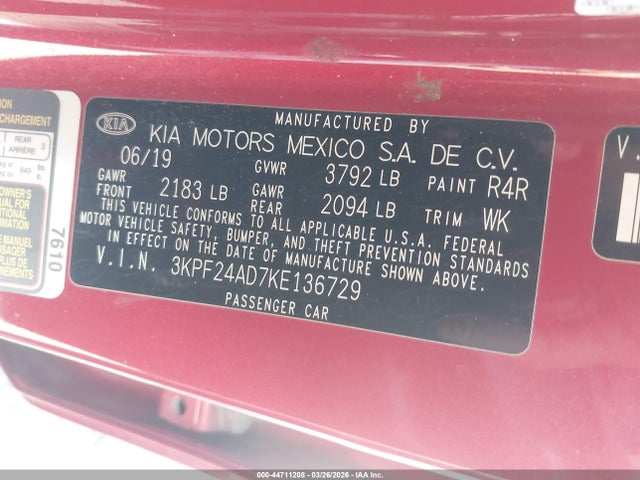 KIA Forte Lxs 2019 3KPF24AD7KE136729 Image 9
