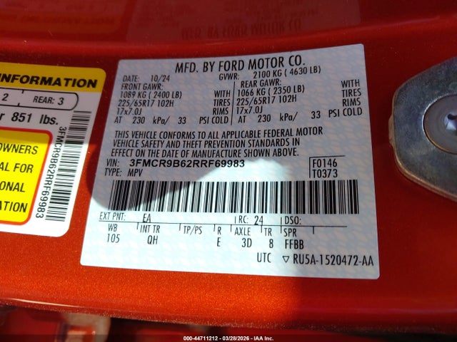 3FMCR9B62RRF69983 Ford Bronco Sport Big Bend