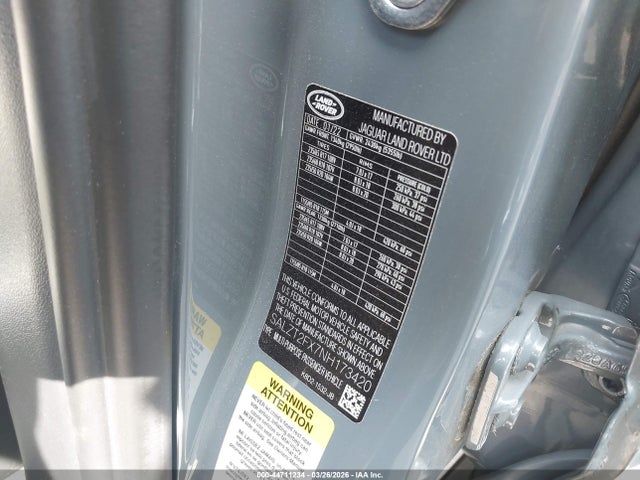SALZT2FX7NH173420 Land Rover Range Rover Evoque R-dynamic S