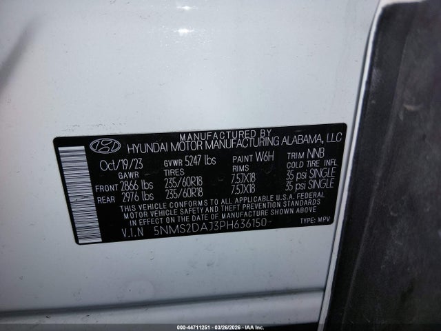 Hyundai Santa Fe Sel 2023 5NMS2DAJ3PH636150 Image 9