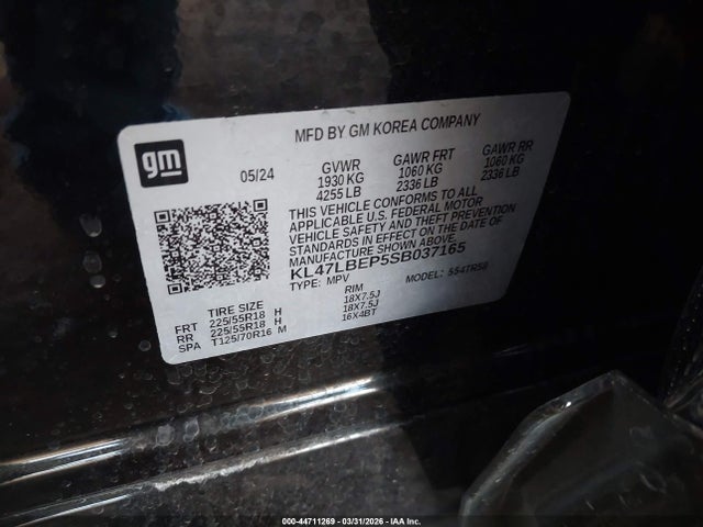 Aukcja sprzedaży 2025 Buick Envista Sport Touring Fwd, vin: KL47LBEP5SB037165, numer aukcji: 44711269