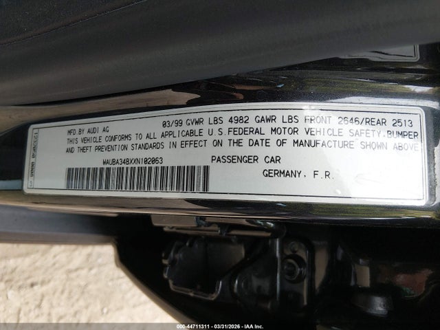 1999 AUDI A6 WAUBA34BXXN102063 Photo 8