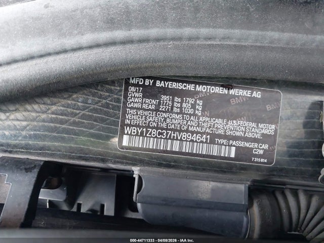 2017 BMW I3 WBY1Z8C37HV894641 Photo 8