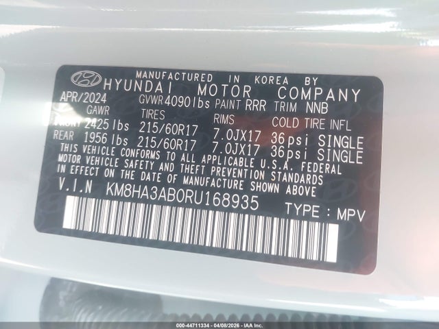 KM8HA3AB0RU168935 Hyundai Kona Se