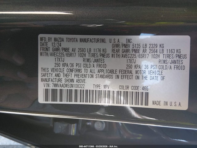 Продажа на аукционе авто 2025 Mazda Cx-50 Hybrid Premium Package, vin: 7MMVAADW5SN108322, номер лота: 44711366
