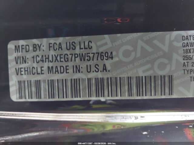 44711387 :رقم المزاد ، 1C4HJXEG7PW577694 vin ، 2023 Jeep Wrangler 4-door Sahara Altitude 4x4 مزاد بيع