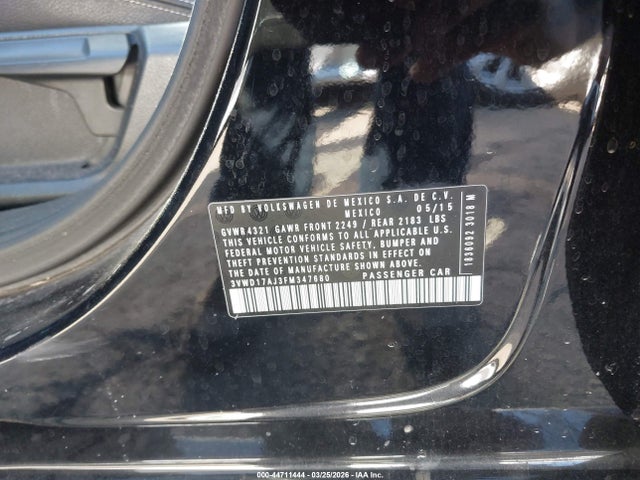3VWD17AJ3FM347680 Volkswagen Jetta 1.8t Sport