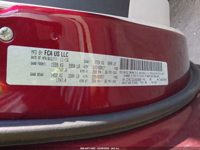 Aukcja sprzedaży 2017 Chrysler Pacifica Touring, vin: 2C4RC1DG1HR635998, numer aukcji: 44711452